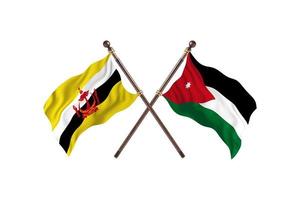 brunei mot jordan två Land flaggor foto