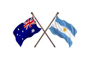 Australien mot argentina två Land flaggor foto