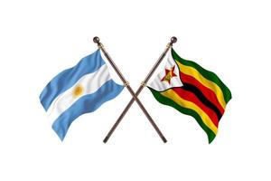 argentina mot zimbabwe två Land flaggor foto