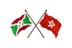 burundi mot hong kong två Land flaggor foto