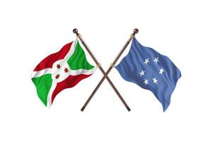 burundi mot micronesia två Land flaggor foto