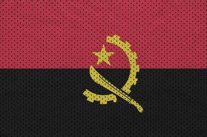 angola flagga tryckt på en polyester nylon- sportkläder maska tyg foto