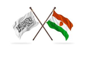 islamic emirat av afghanistan mot niger två Land flaggor foto