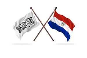 islamic emirat av afghanistan mot paraguay två Land flaggor foto