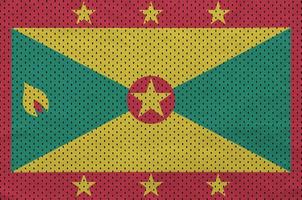 grenada flagga tryckt på en polyester nylon- sportkläder maska tyg foto