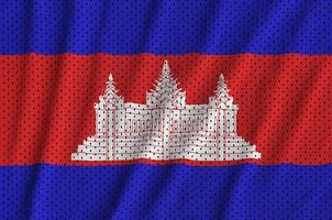 cambodia flagga tryckt på en polyester nylon- sportkläder maska fabri foto