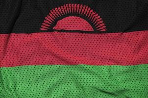 malawi flagga tryckt på en polyester nylon- sportkläder maska tyg foto