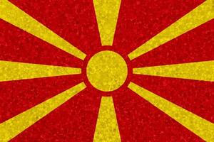 flagga av norr macedonia på Frigolit textur foto