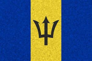 flagga av barbados på Frigolit textur foto