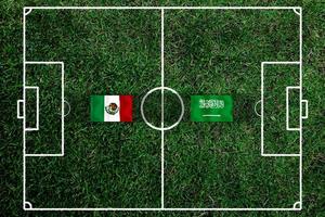 fotboll kopp konkurrens mellan de nationell mexico och nationell saudi arabien. foto