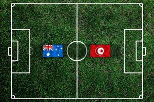 fotboll kopp konkurrens mellan de nationell Australien och nationell tunisien. foto