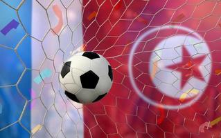 fotboll kopp konkurrens mellan de nationell Frankrike och nationell tunisien. foto