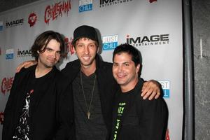 los angeles, sep 15 - joe lyncha, joel David Moore, Adam grön ankommer på de chillerama premiär på hollywood evigt cemetary på september 15, 2011 i los angeles, ca foto