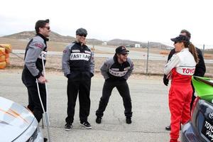 los angeles, mar 19 - daniel gud, stephen Moyer, aj buckley, megyn pris på de Toyota proffs kändis lopp Träning session på vide fjädrar speedway på Mars 19, 2011 i rosamond, ca foto