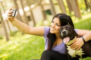 selfie med hund foto