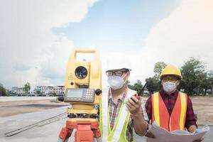 undersökning Utrustning kamera verktyg för civil ingenjör till undersökande. foto