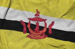 brunei darussalam flagga tryckt på en polyester nylon- sportkläder m foto