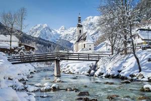 ramsau på vintern, berchtesgadener land, Bayern, Tyskland foto
