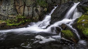 sommarkaskad i isig bäck foto