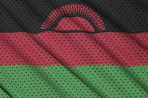 malawi flagga tryckt på en polyester nylon- sportkläder maska tyg foto