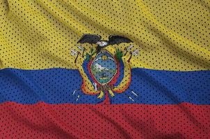 ecuador flagga tryckt på en polyester nylon- sportkläder maska tyg foto