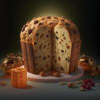 panettone är de traditionell italiensk efterrätt för jul foto