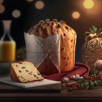 panettone är de traditionell italiensk efterrätt för jul foto