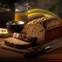 friska banan bröd eller kaka för frukost foto