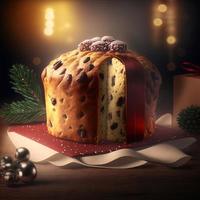 panettone är de traditionell italiensk efterrätt för jul foto