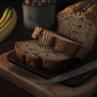 friska banan bröd eller kaka för frukost foto