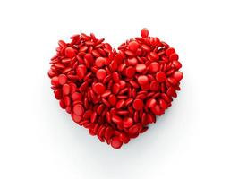 hjärta form röd mjölk choklad godis på vit bakgrund 3d illustration foto