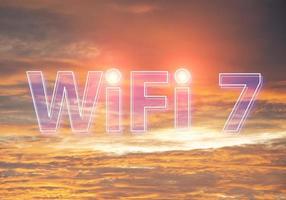 begrepp Wi-Fi 7 Nästa generation nätverkande kommunikation, hög hastighet kommunikation foto