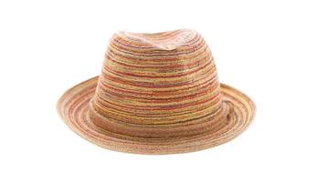 Söt sugrör hatt isolerat på vit bakgrund, brun sugrör hatt på vit. foto