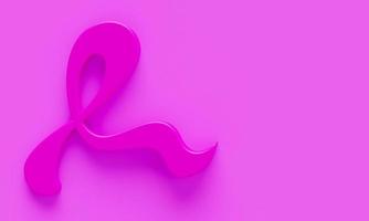 bröst cancer medvetenhet bakgrund med rosa band. 3d framställa illustration. foto