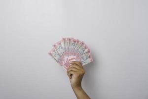 en porträtt av ny sedlar för rp.100 000 utfärdad i 2022. indonesiska rupiah valuta foto
