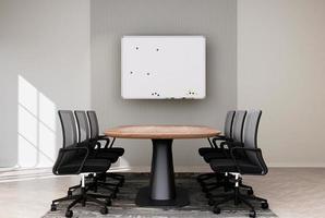 möte rum i en företag Centrum kontor modern med whiteboard. foto