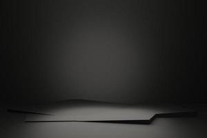 mörk skede plattform podium i de stil av minimalism för reklam Produkter 3d framställa foto