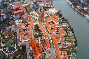 stadsbild av wroclaw panorama i Polen, antenn se foto