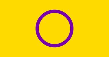 intersex flagga i konst målning, intersex symbol, begrepp för fester av lgbtq i stolthet månad runt om de värld. foto