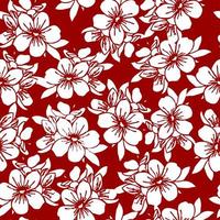 sömlös blommig mönster av vit blommor på en mörk röd bakgrund, textur, upprepa mönster, design foto