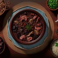 utsökt brasiliansk feijoada mat foto