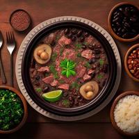 utsökt brasiliansk feijoada mat foto