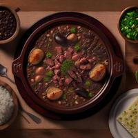 utsökt brasiliansk feijoada mat foto