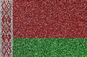 Vitryssland flagga avbildad på många små skinande paljetter. färgrik festival bakgrund för fest foto