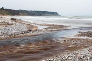 baltic hav kust på solnedgång foto