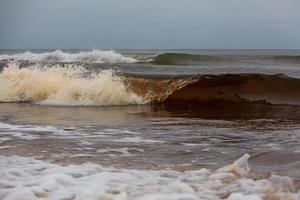 baltic hav kust på solnedgång foto