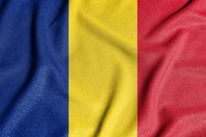 nationell flagga av de Rumänien. de huvud symbol av ett oberoende Land. flagga av Rumänien. foto