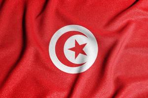 nationell flagga av de tunisien. de huvud symbol av ett oberoende Land. flagga av tunisien. ett attribut av de stor storlek av en demokratisk stat. foto