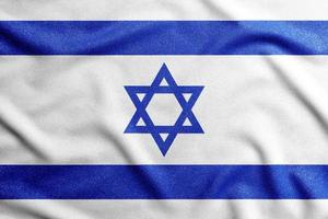 nationell flagga av de israel. de huvud symbol av ett oberoende Land. foto