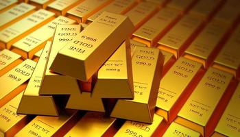 guld ädelmetaller, bra guld barer, guld statskassan. begrepp av bank, företag, investering och utbyta priser, guld marknadsföra. 3d framställa illustration foto